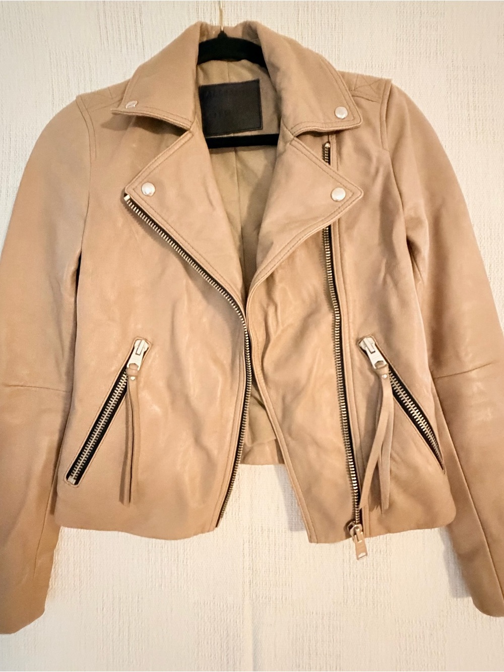 All Saints Dalby leather biker jacket 00 - Picture 9 of 12